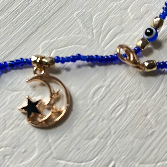 Handmade face mask holder, string bead, evil eyes, moon star & sun & moon - Picture 6 of 17